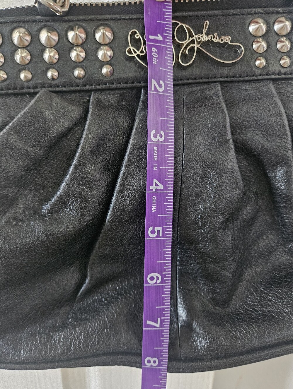 Black Studded Chain-Handle Shoulder Bag - Picture 6 of 8